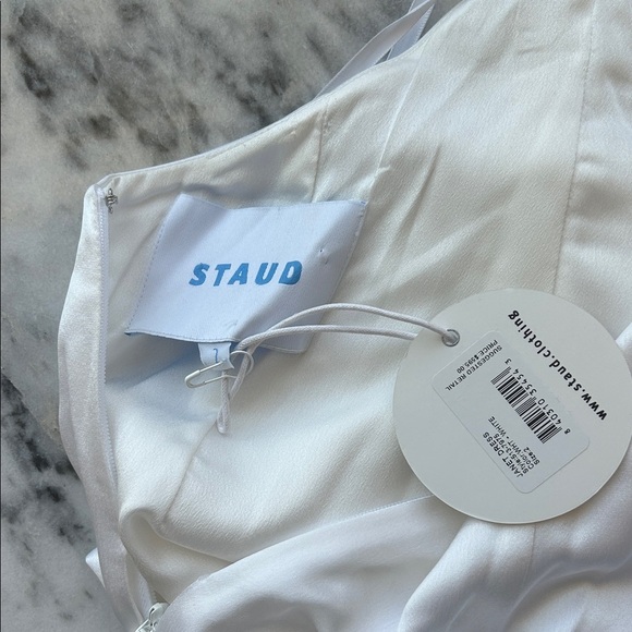 STAUD White Janet Backless Halter Dress | 2 - Picture 4 of 7